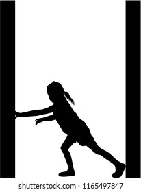 Silhouettes athletic children.