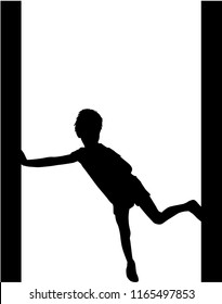 Silhouettes athletic children.