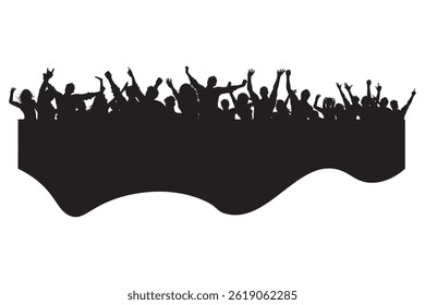 Silhouettes of Audience Raising Hands at Music Concert Festival