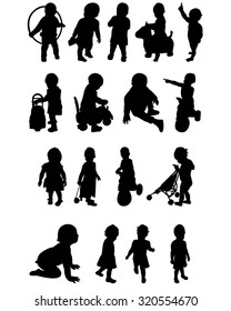 Silhouettes of a baby 