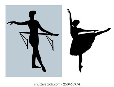 Silhouettes Ballet dance girls design