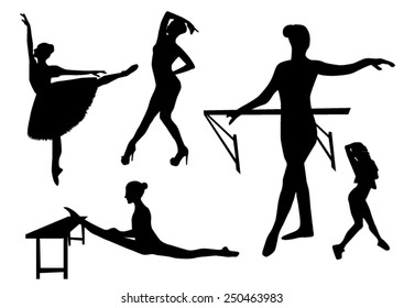 Silhouettes Ballet dance girls design