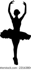 silhouettes of ballet dancers ballerinas beauty dancing.	

