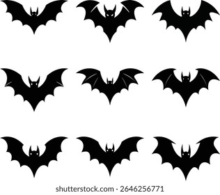  Silhouettes of Bats for Halloween or Spooky Design Projects