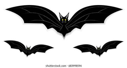 silhouettes of bats  on a white background vector illustration