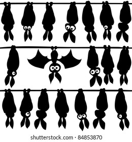 Silhouettes of bats seamless pattern vector