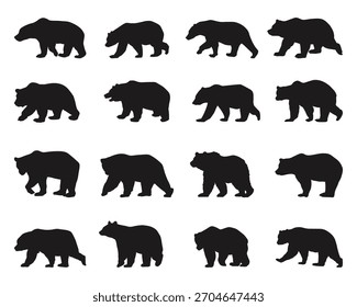 Silhouettes of Bears in Various Poses collection