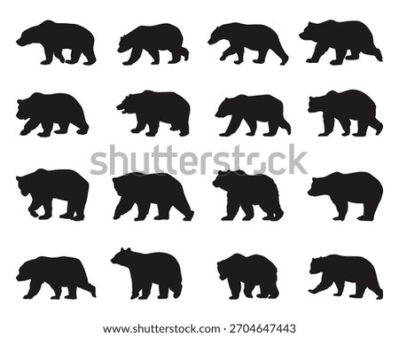 Silhouettes of Bears in Various Poses collection