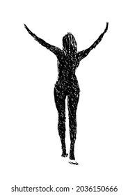 Silhouettes of beautiful girls 2- vector