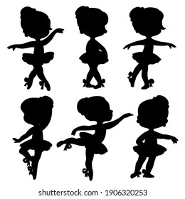 Set Silhouettes Little Ballerinas Stock Illustration 395798707 ...