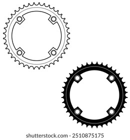 silhuetas da manivela de bicicleta. Vetor de manivela de bicicleta