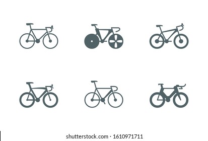 silhouettes bikes icon set design, Vehicle bicycle cycle healthy lifestyle sport and leisure theme Vector illustration