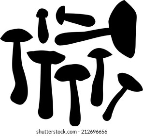 Silhouettes of birch bolete