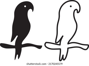 silhouettes of bird on white background. Vector illustration..eps
