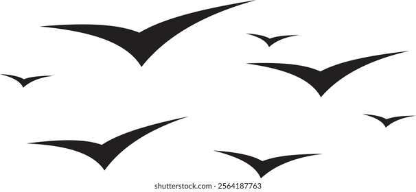 Silhouettes of birds black vector