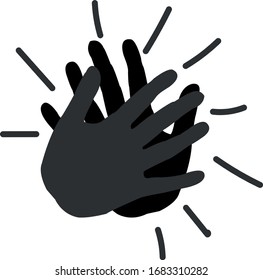 Silhouettes of black hands applauding.