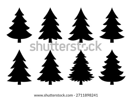 Silhouettes of black pine trees