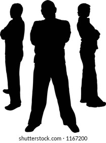 Silhouettes of bodyguards - vector
