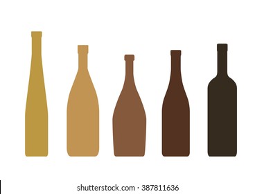 silhouettes of bottles on a white background