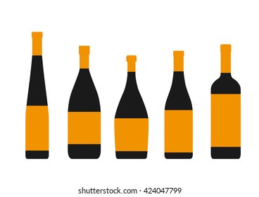 silhouettes of bottles on a white background
