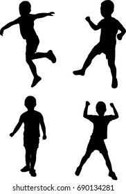 Silhouettes of boy dancing vector