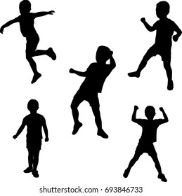 Silhouettes Boy Dancing Vector Stock Vector (Royalty Free) 693846733 ...