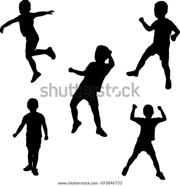 Silhouettes Boy Dancing Vector Stock Vector (Royalty Free) 693846733