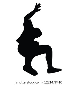 Silhouettes break dancer on a white background. illustration.
