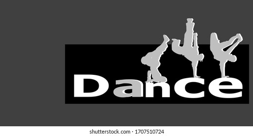 Silhouettes breakdancer on the word.  Vector illustration.