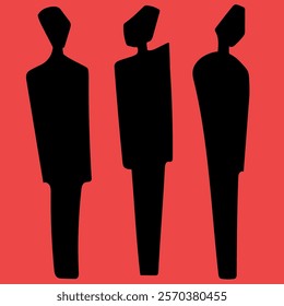  Silhouettes of broken people. Vector illustration