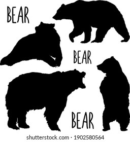 Silhouettes of a brown bear vector