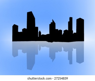 silhouettes of buildings