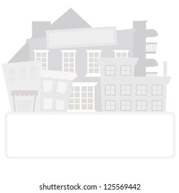 silhouettes buildings background with a space for text