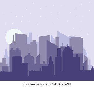 Silhouettes of buildings, Vector illustration