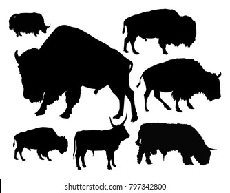 Silhouettes of bulls.