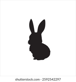 Silhouettes bunnies isolated on a white background