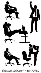 silhouettes of business men posing