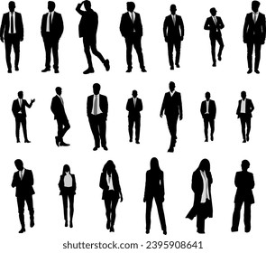 silhouettes business men and women collection