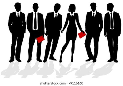 silhouettes of business people