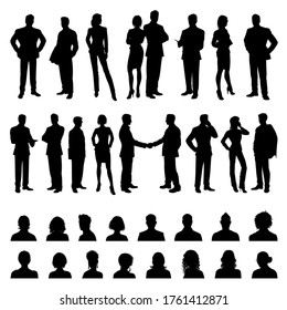 Silhouettes of Business People and business avatars