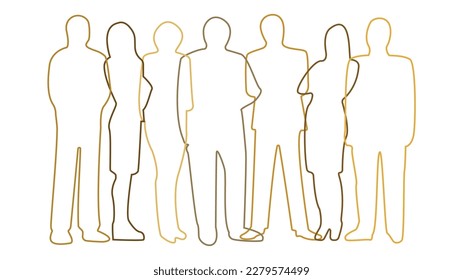 Silhouettes of business people, set, vector