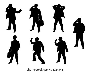 Silhouettes of businessman. Vector format.