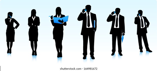 Silhouettes of businessmen