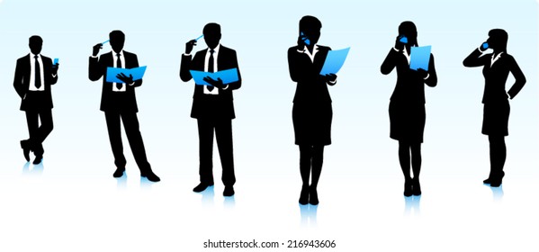 Silhouettes of businessmen