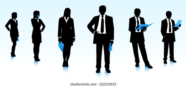 Silhouettes of businessmen
