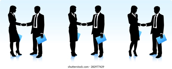 Silhouettes of businessmen