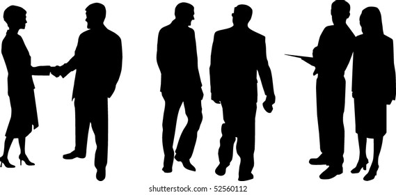 Silhouettes of businessmen