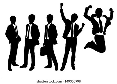 Silhouettes of Businessmen with white background