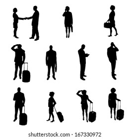 Silhouettes of businesspeople