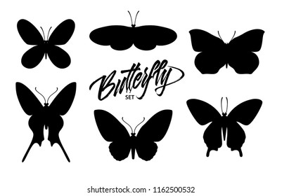 Silhouettes of butterflies